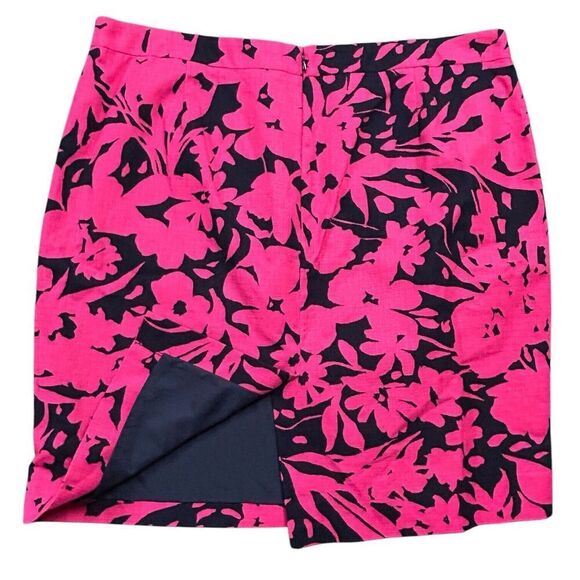 J. Crew‎ Skirt Womens Plus Sz 20 Pink Floral Basketweave Pencil Colorful Bright - Picture 4 of 10